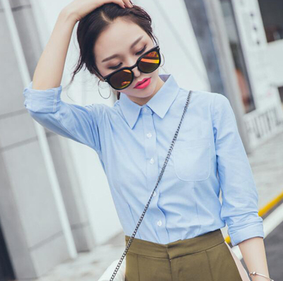 男女纯棉牛津纺短袖衬衫工作服长袖衬衣定制绣LOGO印字