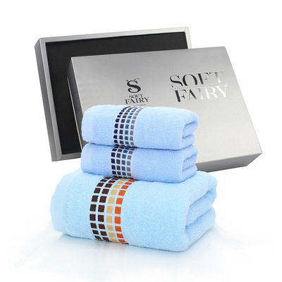 浴巾毛巾礼盒_毛巾三件套 创意款纯棉礼品 浴巾毛巾logo定制