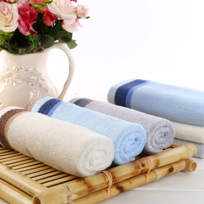 竹纤维毛巾纤维毛巾男女吸水纯色面巾 竹纤维礼品毛巾