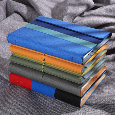 韩式创意送礼拼色a5活页笔记本子套装可替换内芯外皮内芯均可定制logo