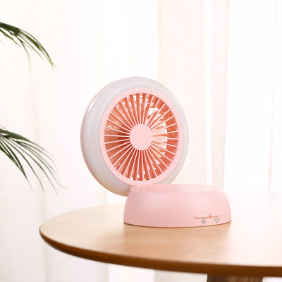 台灯风扇_创意蘑菇灯台扇两用静音桌面台扇usb充电台灯