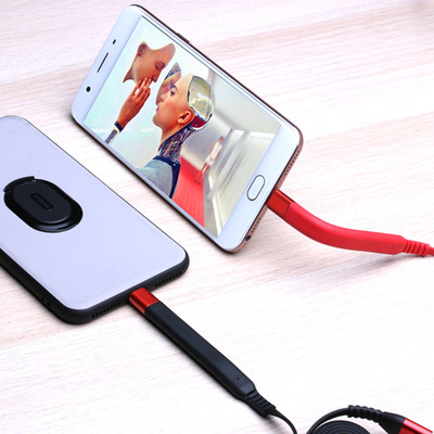 支架数据线适用苹果usb充电线 安卓V8充电线 带支架tpe快充数据线定制