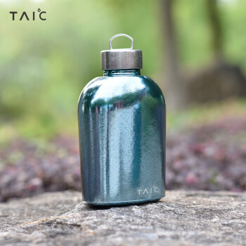 TAIC太可钛度纯钛大容量运动户外水壶水杯健身冲锋壶骑行登山跑步可背式壶套背带扁单层水壶便携野外旅游