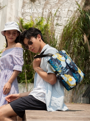 折叠女托特包古着感少女TREE男式大单肩包潮大容量包包