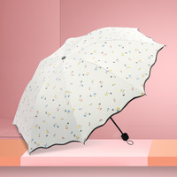 折叠晴雨伞_四色花太阳伞遮阳男女折叠晴雨伞两用黑胶 