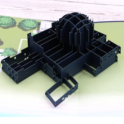 创意核电站建筑立体模型贺卡 婚礼请柬烫金定制LOGO卡片