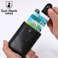 防盗刷卡套防磁RFID个性防扫描卡包外贸时尚抽拉银行卡包